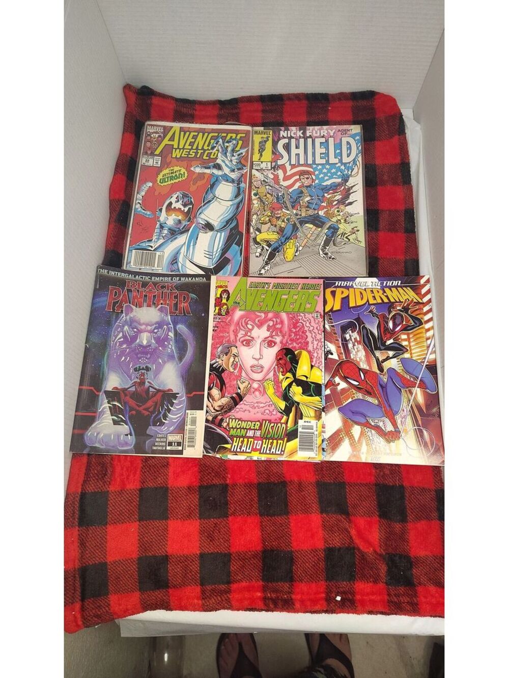 Marvel Comics Lot of 5 Avengers West Coast SHIELD Black Panther Spider-Man